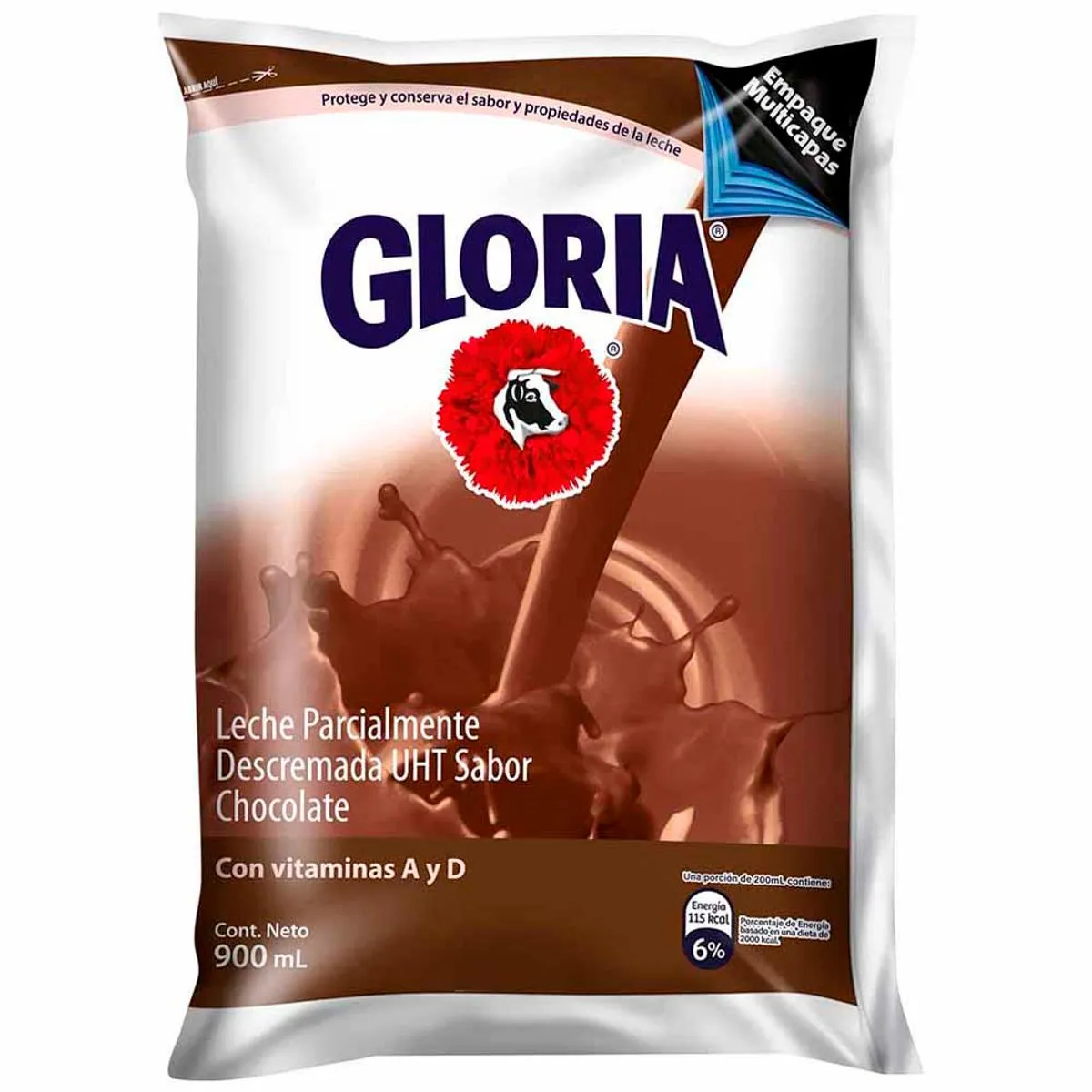 Leche Chocolatada UHT GLORIA Bolsa 900ml la mayorita